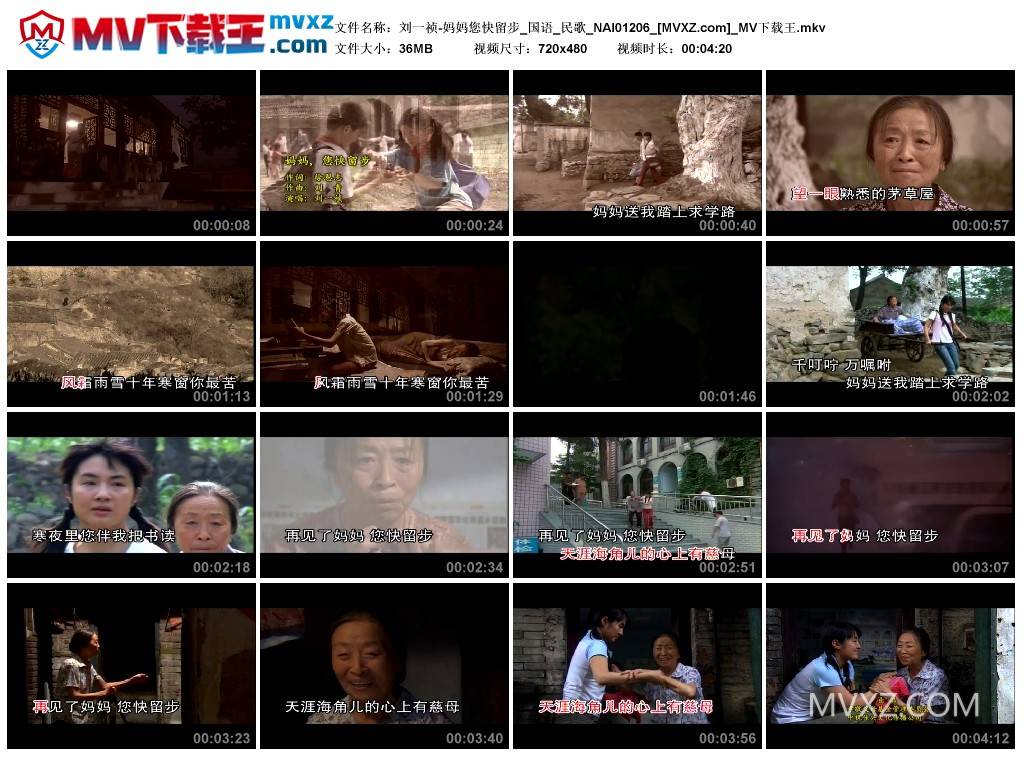 刘一祯-妈妈您快留步_国语_民歌_NAI01206